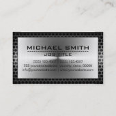 Metallic Silver Construction Elegant Metal Border Visitekaartje (Achterkant)