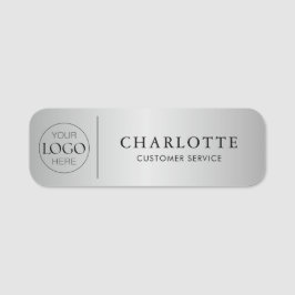 Metallic Silver Custom Logo Kantoor Medewerker Naamplaatje
