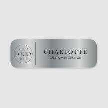 Metallic Silver Custom Logo Kantoor Medewerker