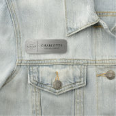 Metallic Silver Custom Logo Office Employee Staff Naamplaatje (In situ)