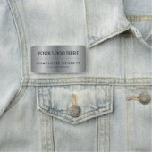 Metallic Silver Custom Logo Office Employee Staff Naamplaatje (In situ)