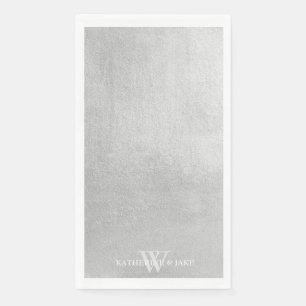 Metallic Silver Custom Names Guest Servet