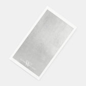 Metallic Silver Custom Names Guest Servet (Hoek)