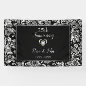Metallic Silver Damask Spandoek (Horizontaal)