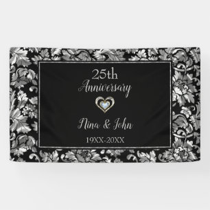 Metallic Silver Damask Spandoek