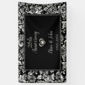 Metallic Silver Damask Spandoek (Verticaal)