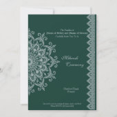 Metallic Silver Emerald Mehendi Indian aanpassen Kaart (Voorkant)