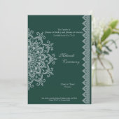 Metallic Silver Emerald Mehendi Indian aanpassen Kaart (Staand voorkant)