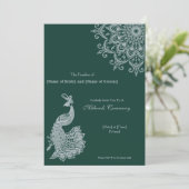  Metallic Silver Emerald Mehndi Indian Kaart (Staand voorkant)