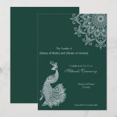  Metallic Silver Emerald Mehndi Indian Kaart (Voorkant / Achterkant)