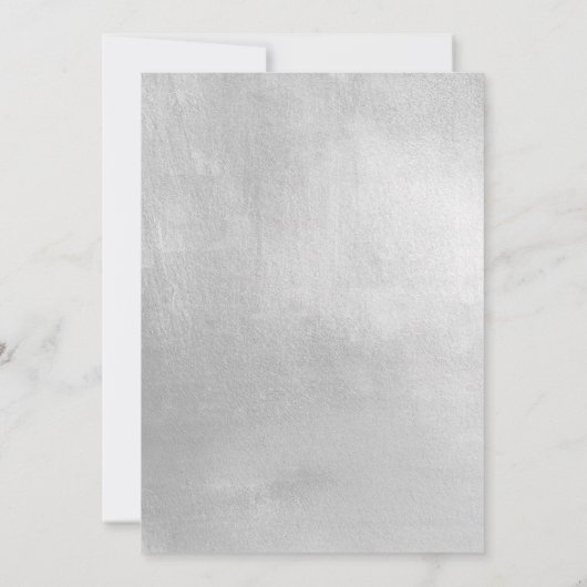 Metallic Silver en Gold No Parents Foliage Wedding Kaart (Achterkant)