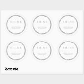 ⭐ Metallic Silver en White Classic Round Sticker (Vel)