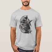 Metallic Silver Face Graphic T-shirt (Voorkant)