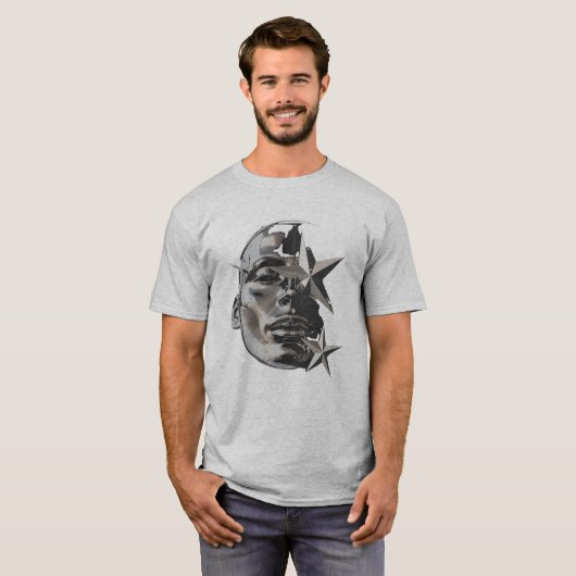 Metallic Silver Face Graphic T-shirt (Voorkant volledig)