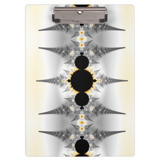 Metallic Silver Fractal Spikes Klembord (Voorkant)