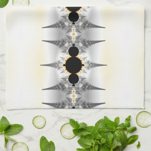 Metallic Silver Fractal Spikes Theedoek (Gevouwen)