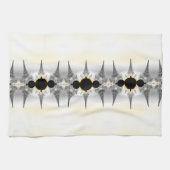 Metallic Silver Fractal Spikes Theedoek (Horizontaal)