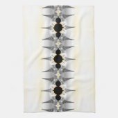 Metallic Silver Fractal Spikes Theedoek (Verticaal)