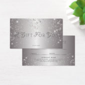Metallic Silver Glitter Business Cadeft Certificat Visitekaartje (Bureau)