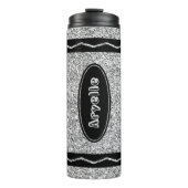 Metallic Silver Glitter Crayon Custom Name Tumbler Thermosbeker (Voorkant)
