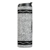 Metallic Silver Glitter Crayon Custom Name Tumbler Thermosbeker (Gedraaid links)