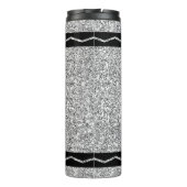 Metallic Silver Glitter Crayon Custom Name Tumbler Thermosbeker (Achterkant)