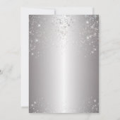 Metallic Silver Glitter-kerstfeest Kaart (Achterkant)