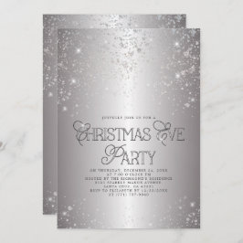 Metallic Silver Glitter-kerstfeest Kaart