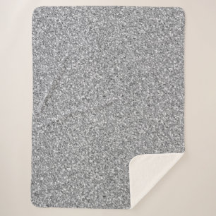 Metallic Silver Glitter Sherpa Deken