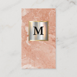 Metallic Silver Gold Banner Monogram   Marmer Visitekaartje