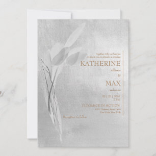 Metallic Silver & Gold No Parents Wedding Kaart
