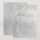 Metallic Silver & Gold No Parents Wedding Kaart (Voorkant / Achterkant)