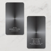 Metallic Silver Gray Consultant Manager Visitekaartje (Voorkant / Achterkant)