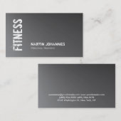Metallic Silver Gray Fitness Personal Trainer Visitekaartje (Voorkant / Achterkant)