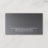 Metallic Silver Gray Fitness Personal Trainer Visitekaartje (Achterkant)