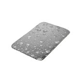 Metallic Silver Grey Abstract Rain Druppels Badmat (Gekanteld)