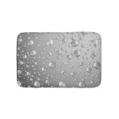 Metallic Silver Grey Abstract Rain Druppels Badmat (Voorkant)
