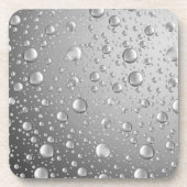Metallic Silver Grey Abstract Rain Druppels Bier Onderzetter (Voorkant)