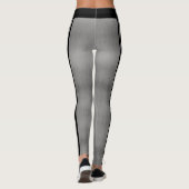 Metallic Silver Grey Black en White Paw Print Leggings (Achterkant)