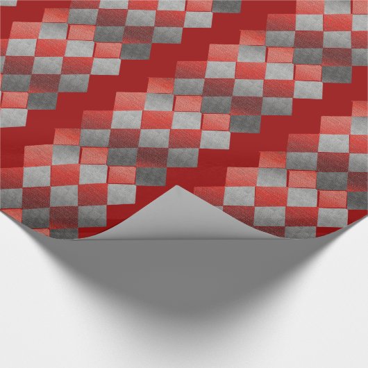 Metallic Silver Grey Diamond Elegant Cadeaupapier (Hoek)