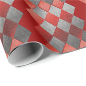 Metallic Silver Grey Diamond Elegant Cadeaupapier (Rol Hoek)