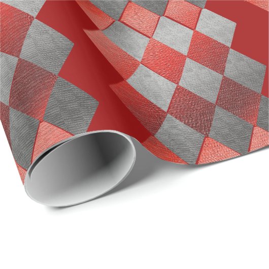 Metallic Silver Grey Diamond Elegant Cadeaupapier (Rol Hoek)