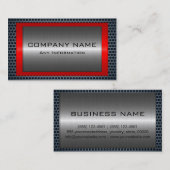 Metallic Silver Grey Steel Metal Hole Let #8 Visitekaartje (Voorkant / Achterkant)