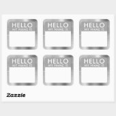 Metallic Silver Hallo mijn naam is Sticker (Vel)