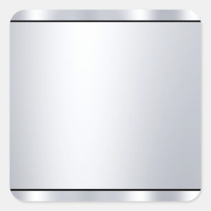Metallic Silver Look Black Custom Blank Sjabloon Vierkante Sticker