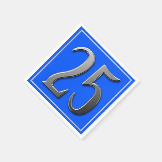 Metallic Silver Number Vijfentwintig Servet (Hoek)