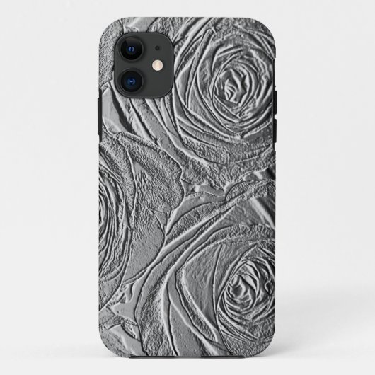 Metallic Silver Rozen iPhone 5 Hoesje (Achterkant)
