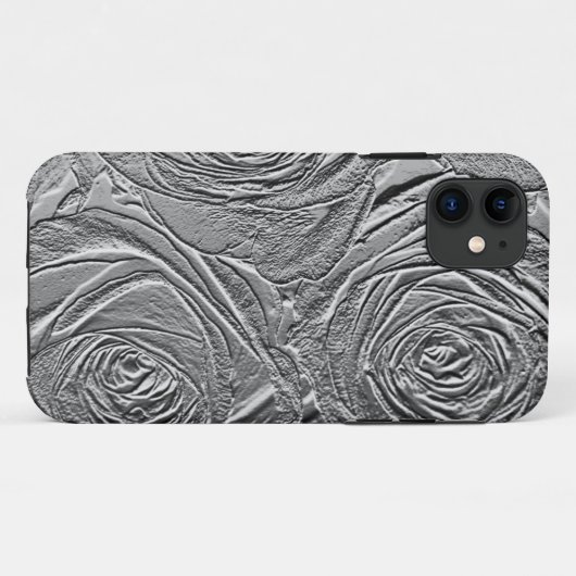 Metallic Silver Rozen iPhone 5 Hoesje (Achterkant (horizontaal))