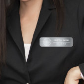 Metallic Silver Safety Pin of Magnetic Staff Naamplaatje