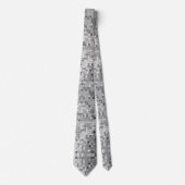 Metallic Silver Sequins Look Disco Mirrors Bling Stropdas (Voorkant)